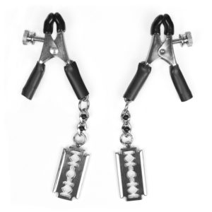 Micro Plier Clamp w Razor Blade Pendant